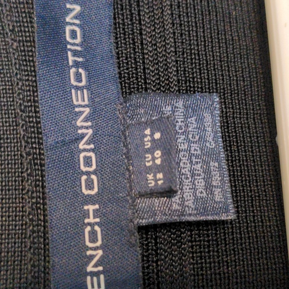 french connection black bodycon dress, 3/4  sleeves -size 8 - Picture 4 of 5